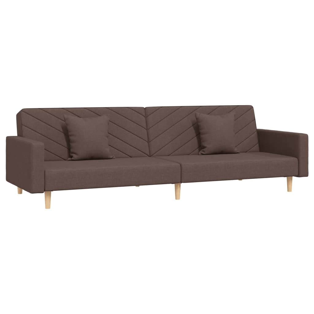 Slaapbank 2-zits met 2 kussens stof taupe