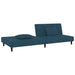Slaapbank 2-zits met 2 kussens fluweel blauw