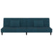 Slaapbank 2-zits met 2 kussens fluweel blauw