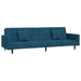 Slaapbank 2-zits met 2 kussens fluweel blauw