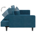 Slaapbank 2-zits met 2 kussens fluweel blauw