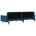 Slaapbank 2-zits met 2 kussens fluweel blauw