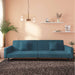 Slaapbank 2-zits met 2 kussens fluweel blauw