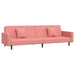 Slaapbank 2-zits met 2 kussens fluweel roze