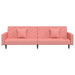 Slaapbank 2-zits met 2 kussens fluweel roze