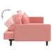Slaapbank 2-zits met 2 kussens fluweel roze