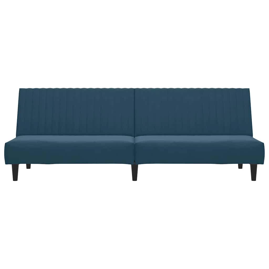 Slaapbank 2-zits fluweel blauw