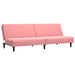 Slaapbank 2-zits fluweel roze