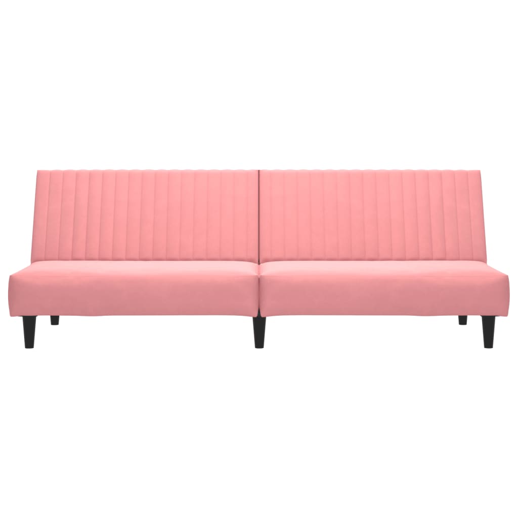 Slaapbank 2-zits fluweel roze
