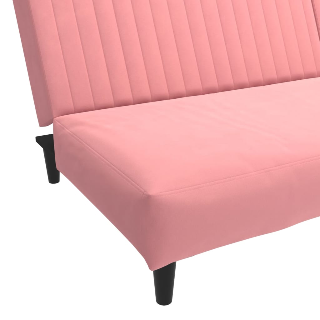 Slaapbank 2-zits fluweel roze