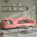 Slaapbank 2-zits fluweel roze