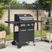 Gasbarbecue met 4 branders gepoedercoat staal zwart