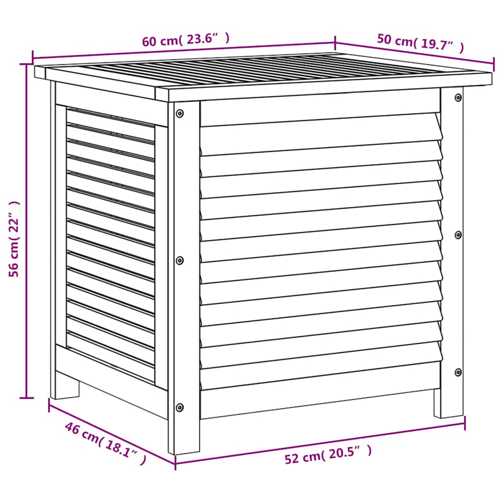 Tuinbox met jaloezieën 60x50x56 cm massief acaciahout
