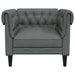 Fauteuil Chesterfield-stijl stof donkergrijs
