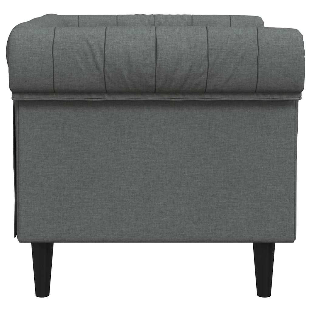 Fauteuil Chesterfield-stijl stof donkergrijs