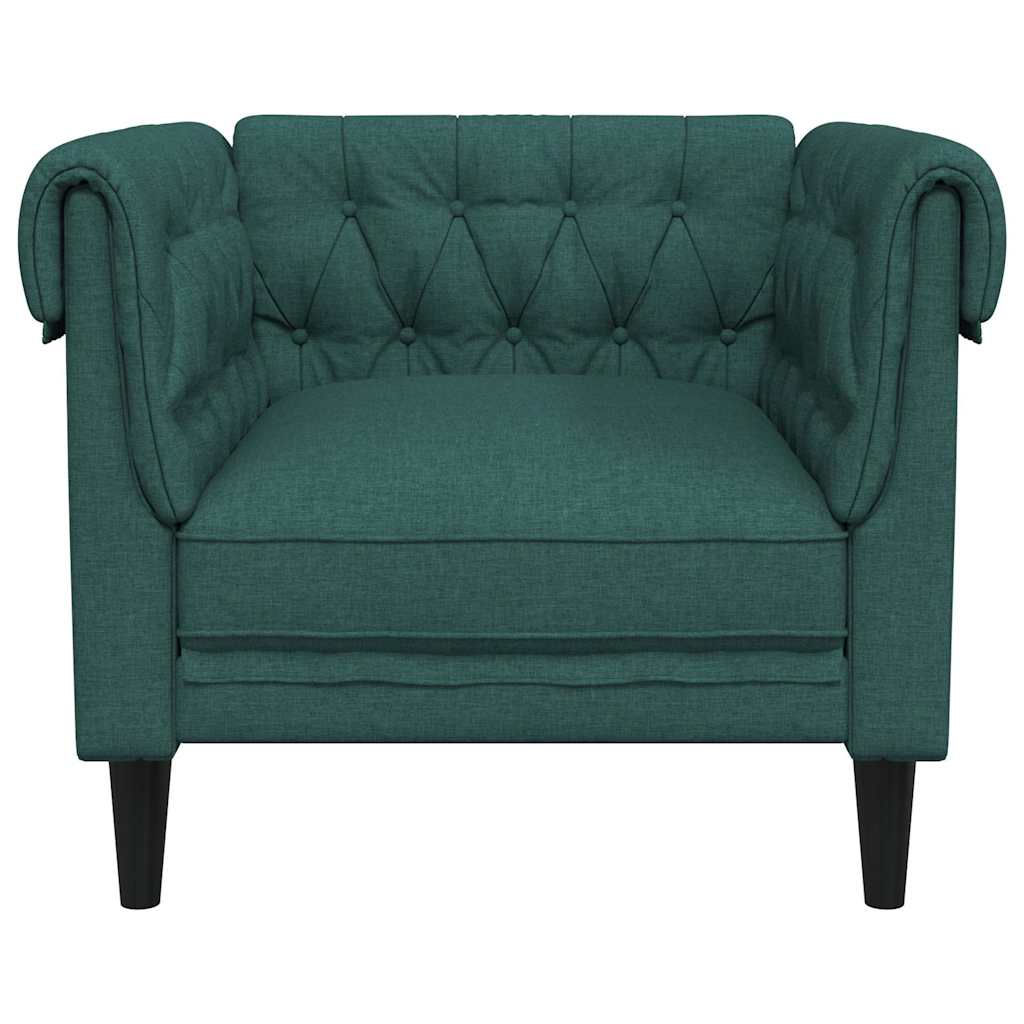 Fauteuil Chesterfield-stijl stof donkergroen