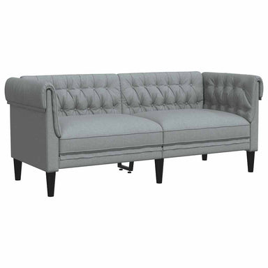 Tweezitsbank Chesterfield-stijl stof lichtgrijs