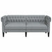 Tweezitsbank Chesterfield-stijl stof lichtgrijs