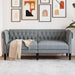 Tweezitsbank Chesterfield-stijl stof lichtgrijs