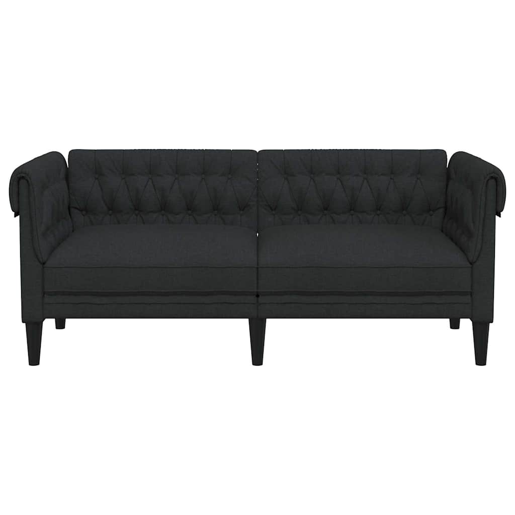 Tweezitsbank Chesterfield-stijl stof zwart