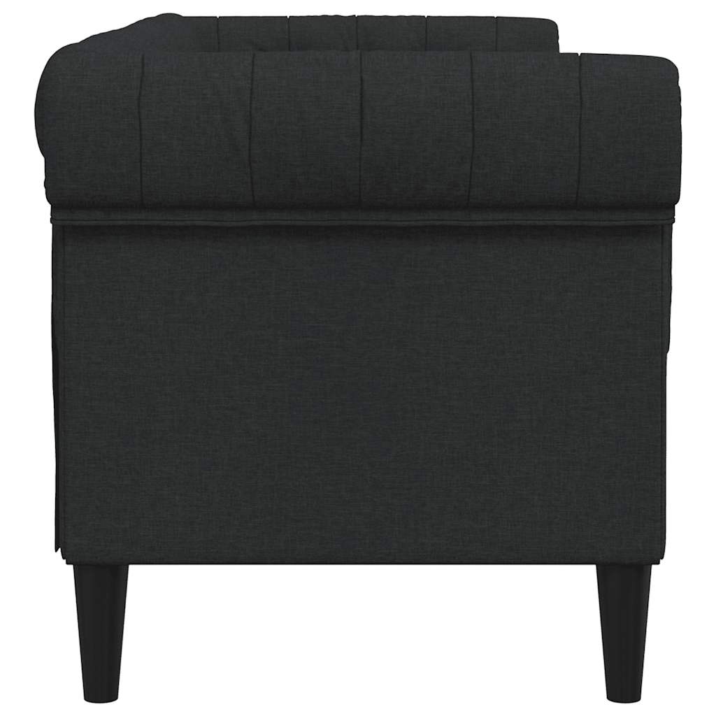 Tweezitsbank Chesterfield-stijl stof zwart