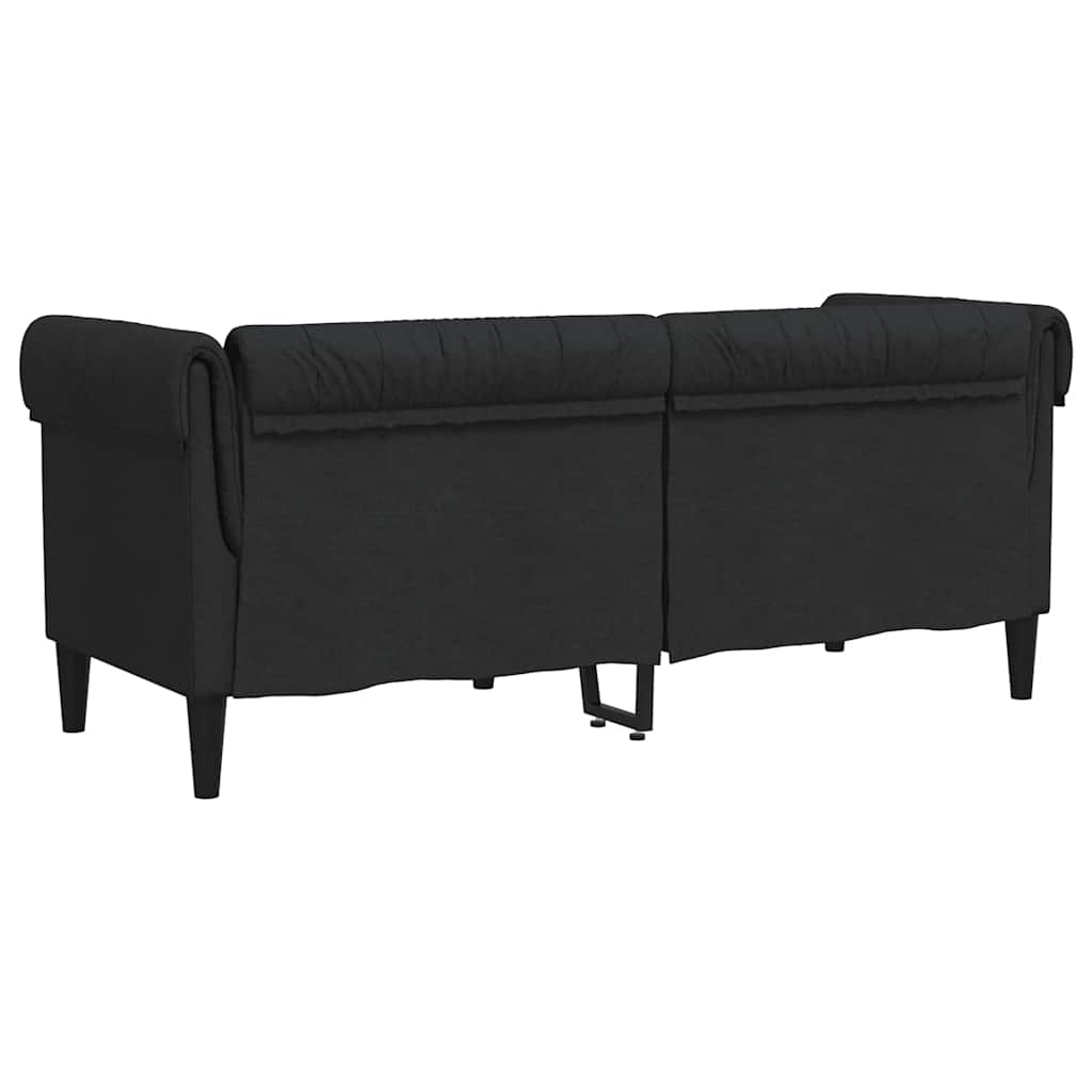 Tweezitsbank Chesterfield-stijl stof zwart