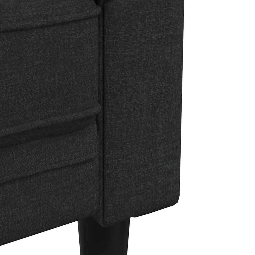 Tweezitsbank Chesterfield-stijl stof zwart