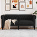 Tweezitsbank Chesterfield-stijl stof zwart