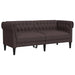 Tweezitsbank Chesterfield-stijl stof donkerbruin