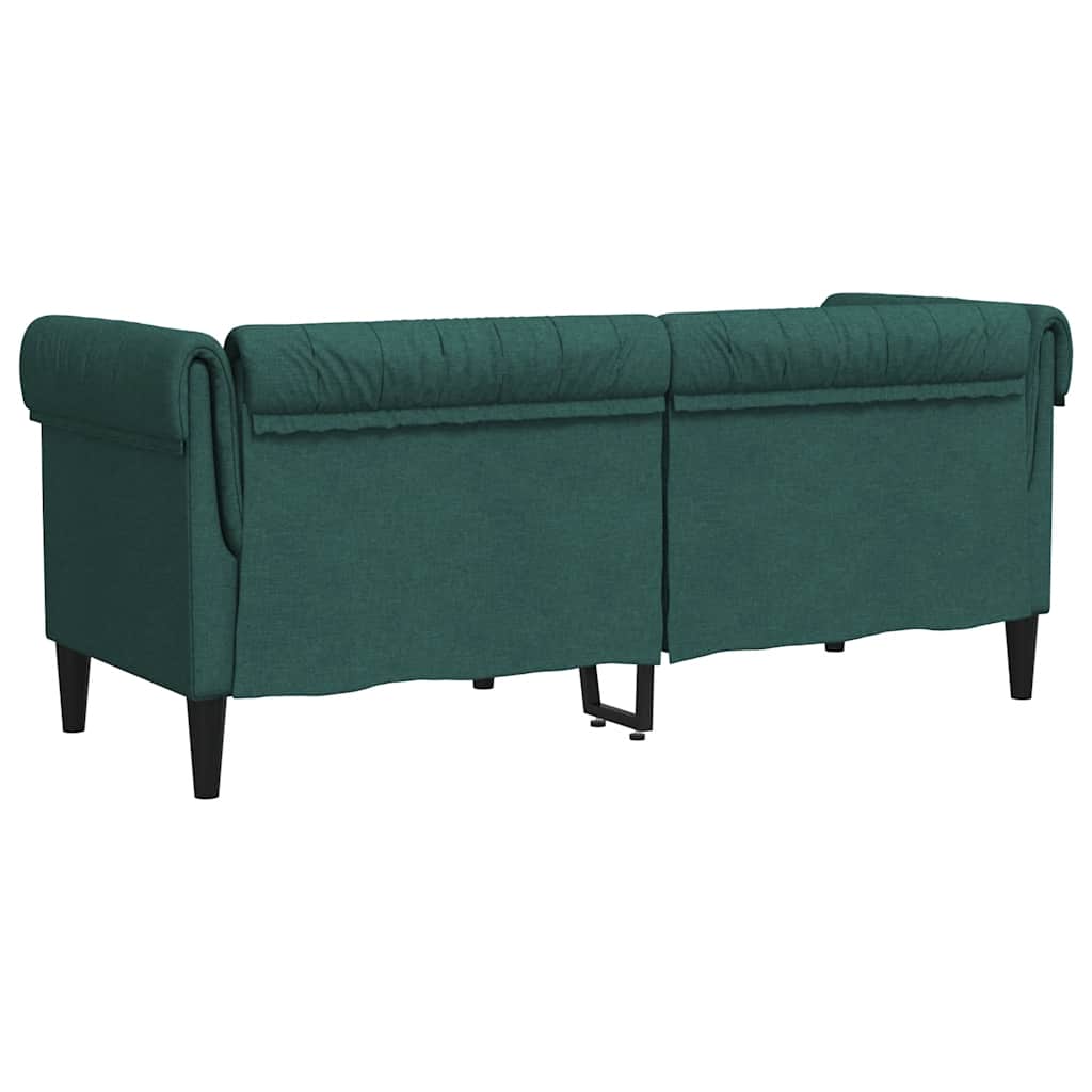 Tweezitsbank Chesterfield-stijl stof donkergroen