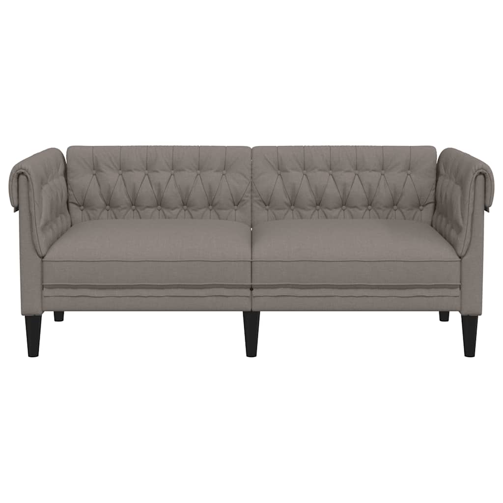 Tweezitsbank Chesterfield-stijl stof taupe