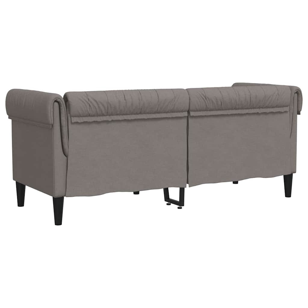 Tweezitsbank Chesterfield-stijl stof taupe