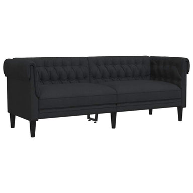 Driezitsbank Chesterfield-stijl stof zwart