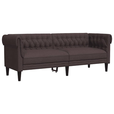 Driezitsbank Chesterfield-stijl stof donkerbruin