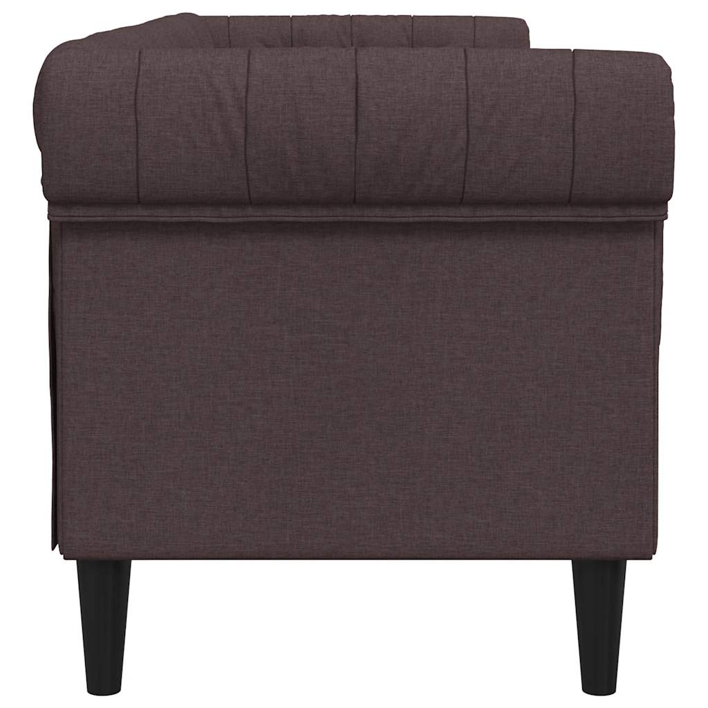 Driezitsbank Chesterfield-stijl stof donkerbruin