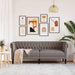 Driezitsbank Chesterfield-stijl stof taupe