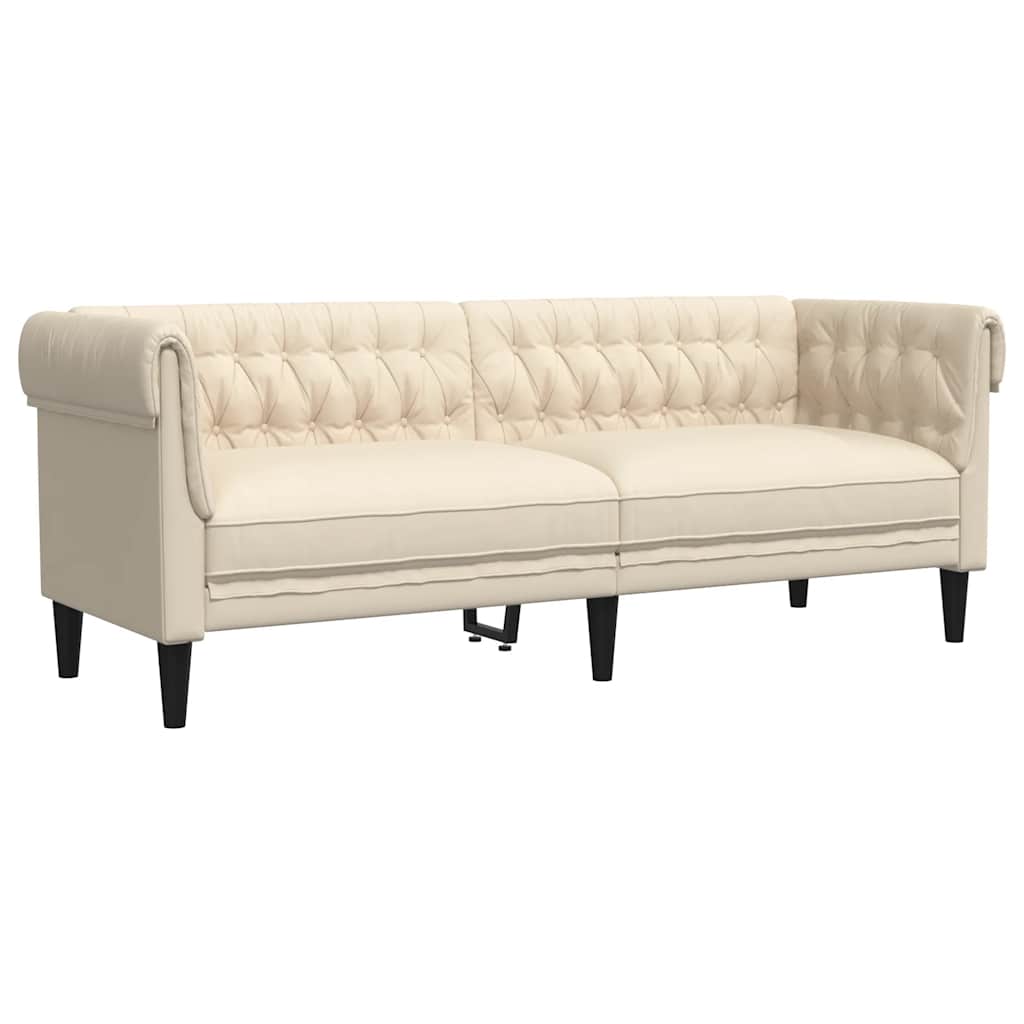 Driezitsbank Chesterfield-stijl linnen