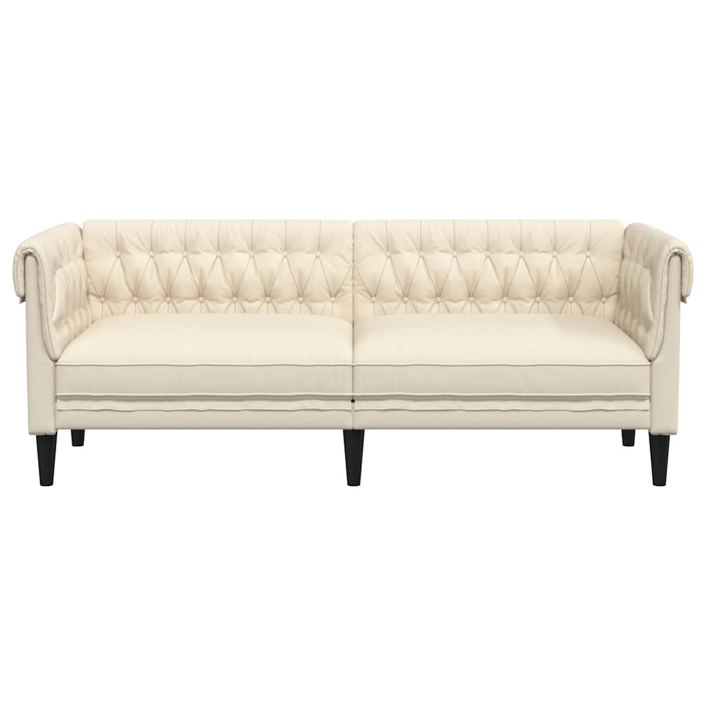 Driezitsbank Chesterfield-stijl linnen