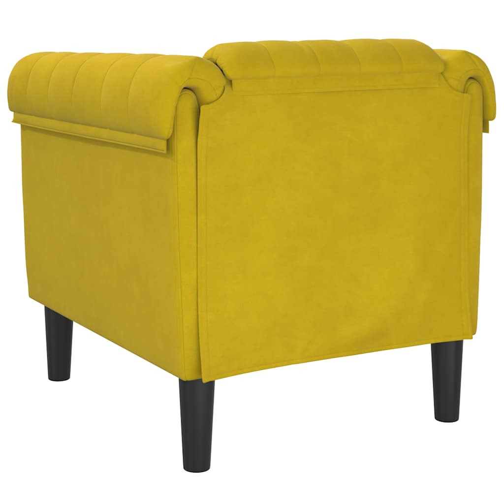 Fauteuil fluweel geel