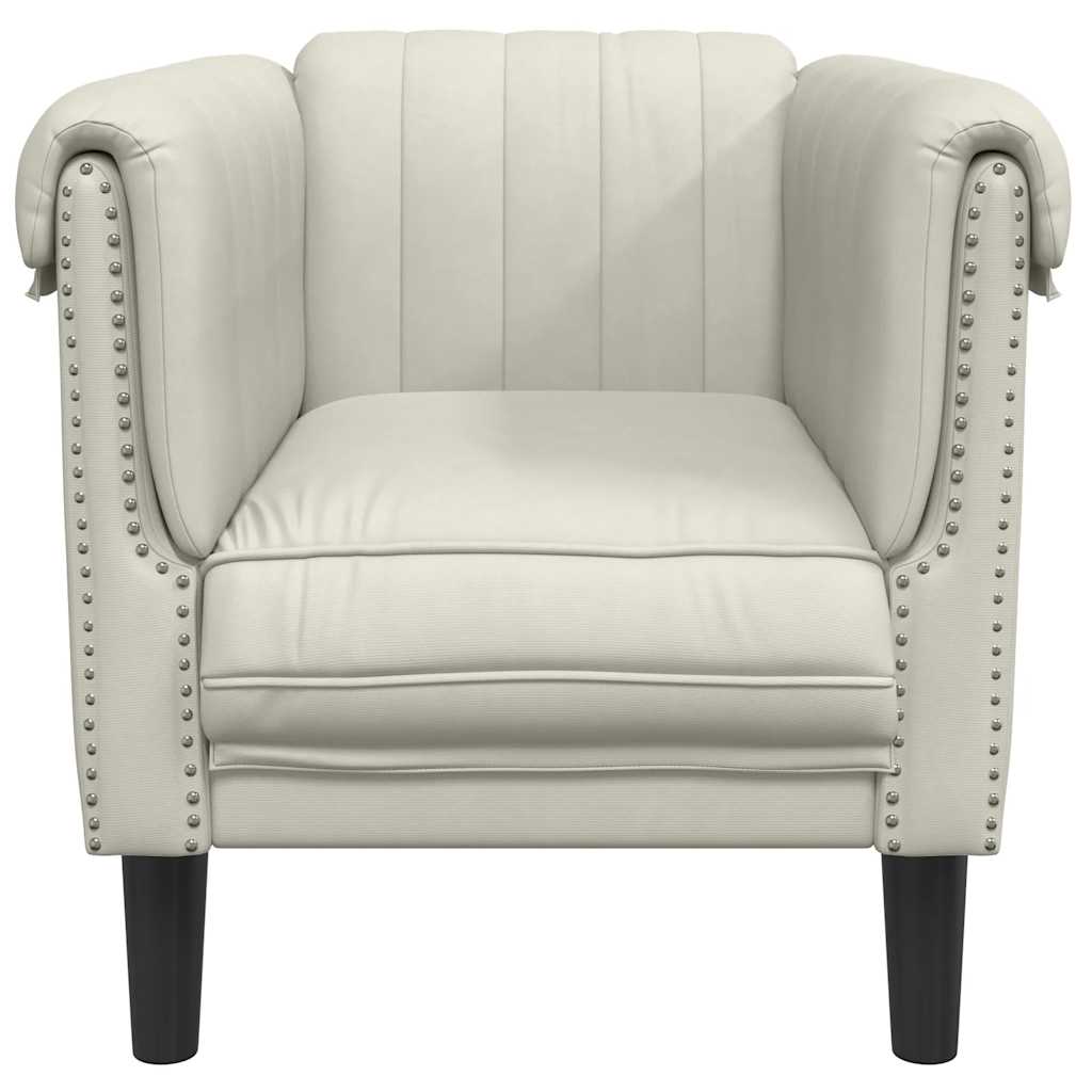 Fauteuil fluweel crèmekleurig