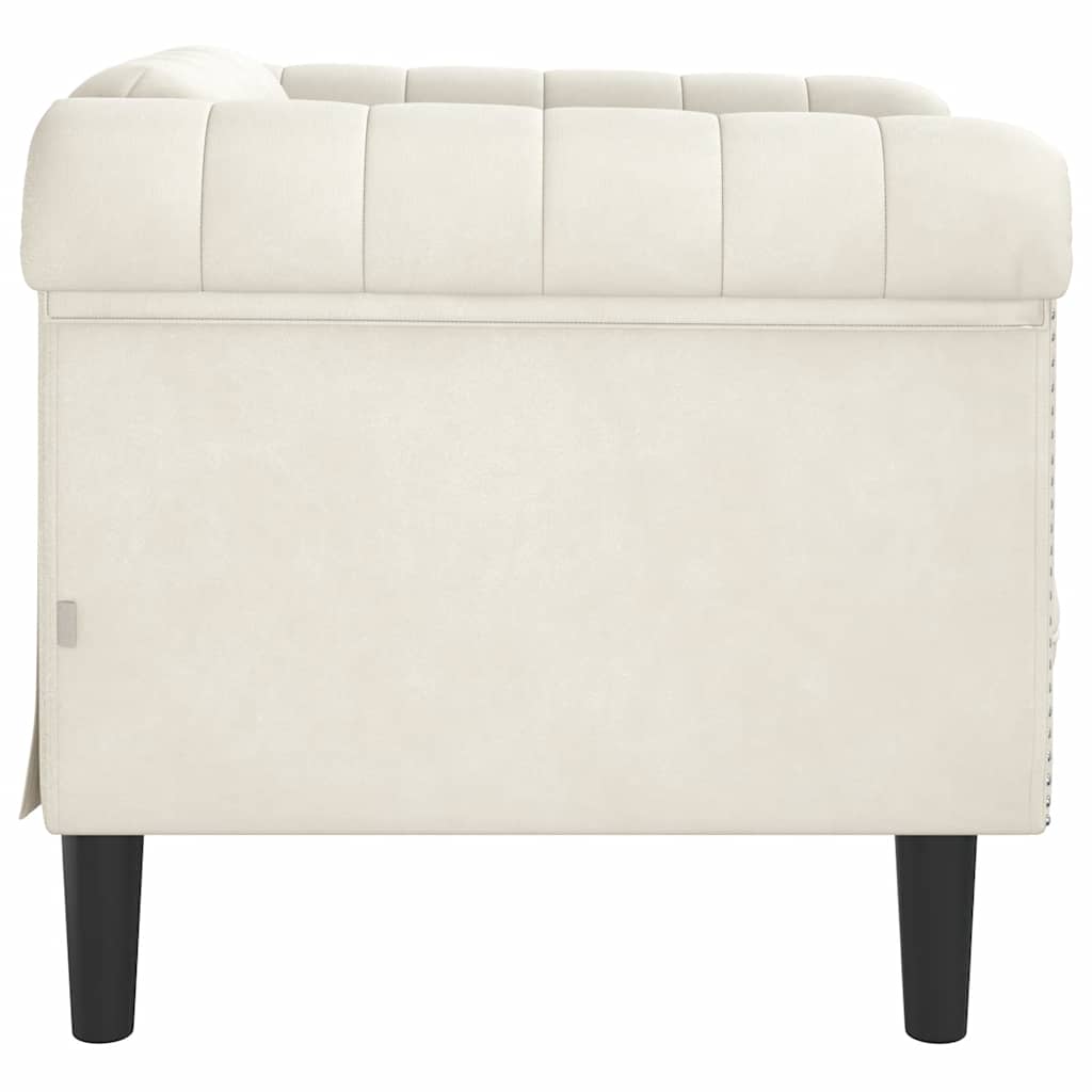 Fauteuil fluweel crèmekleurig