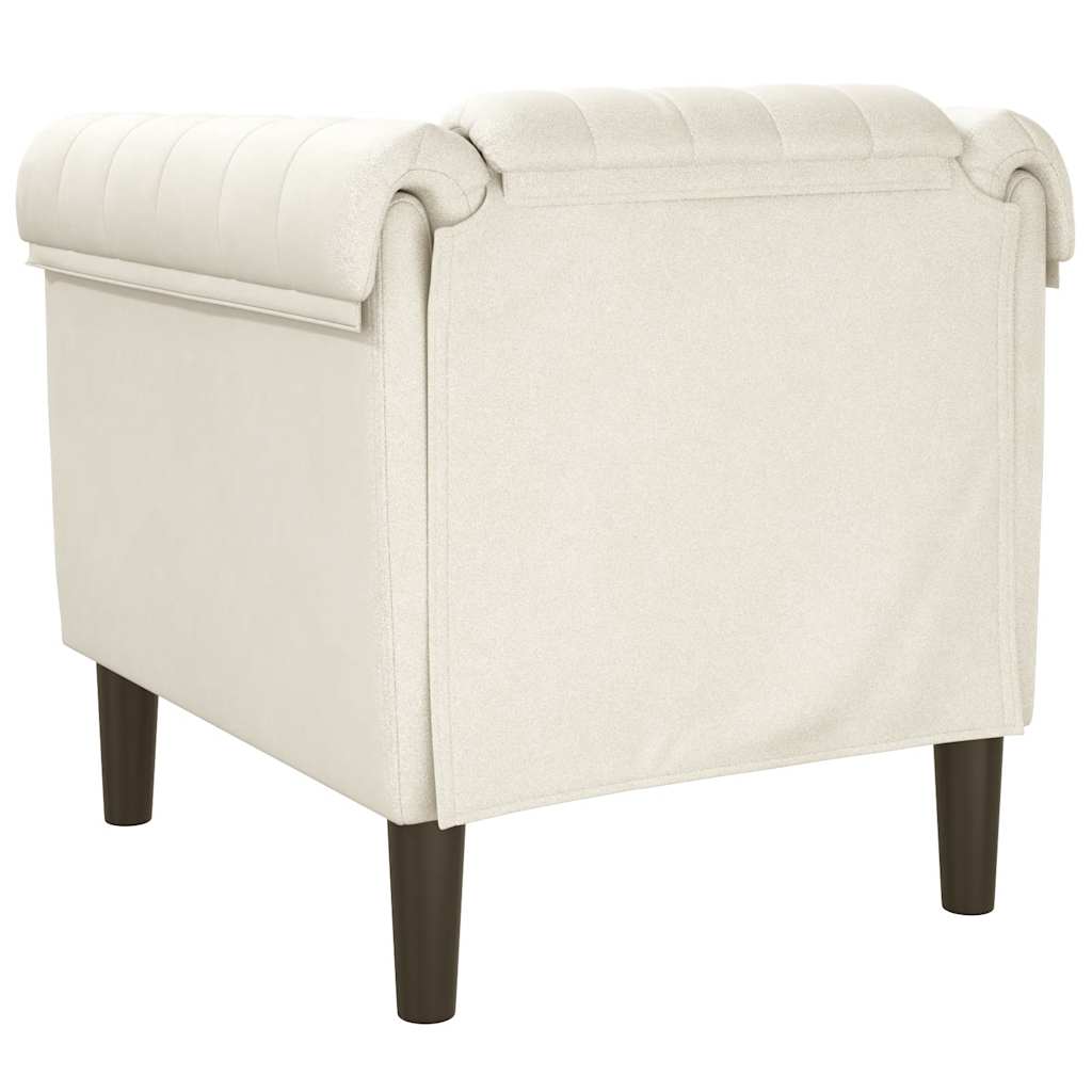 Fauteuil fluweel crèmekleurig
