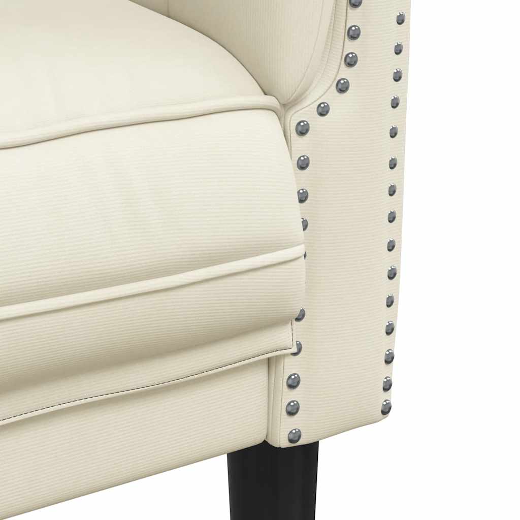 Fauteuil fluweel crèmekleurig