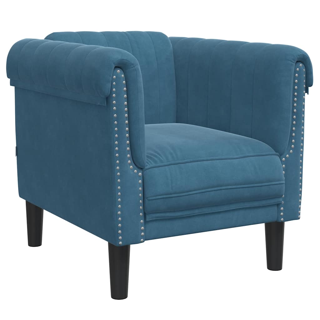 Fauteuil fluweel blauw