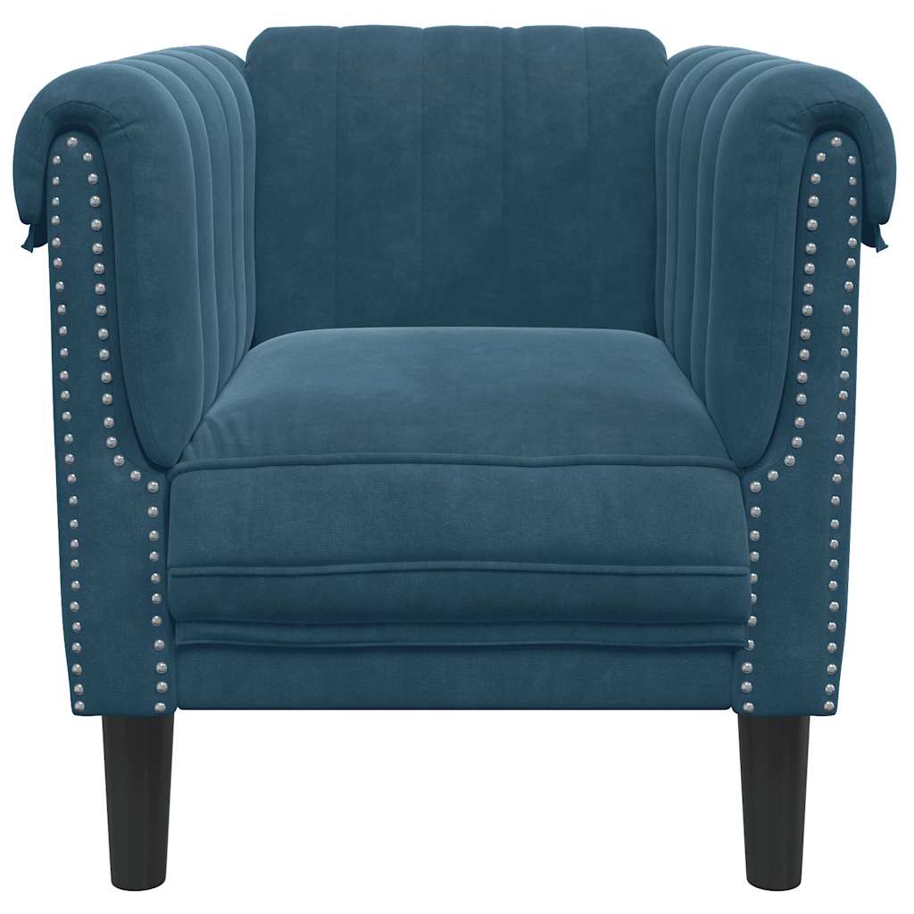Fauteuil fluweel blauw