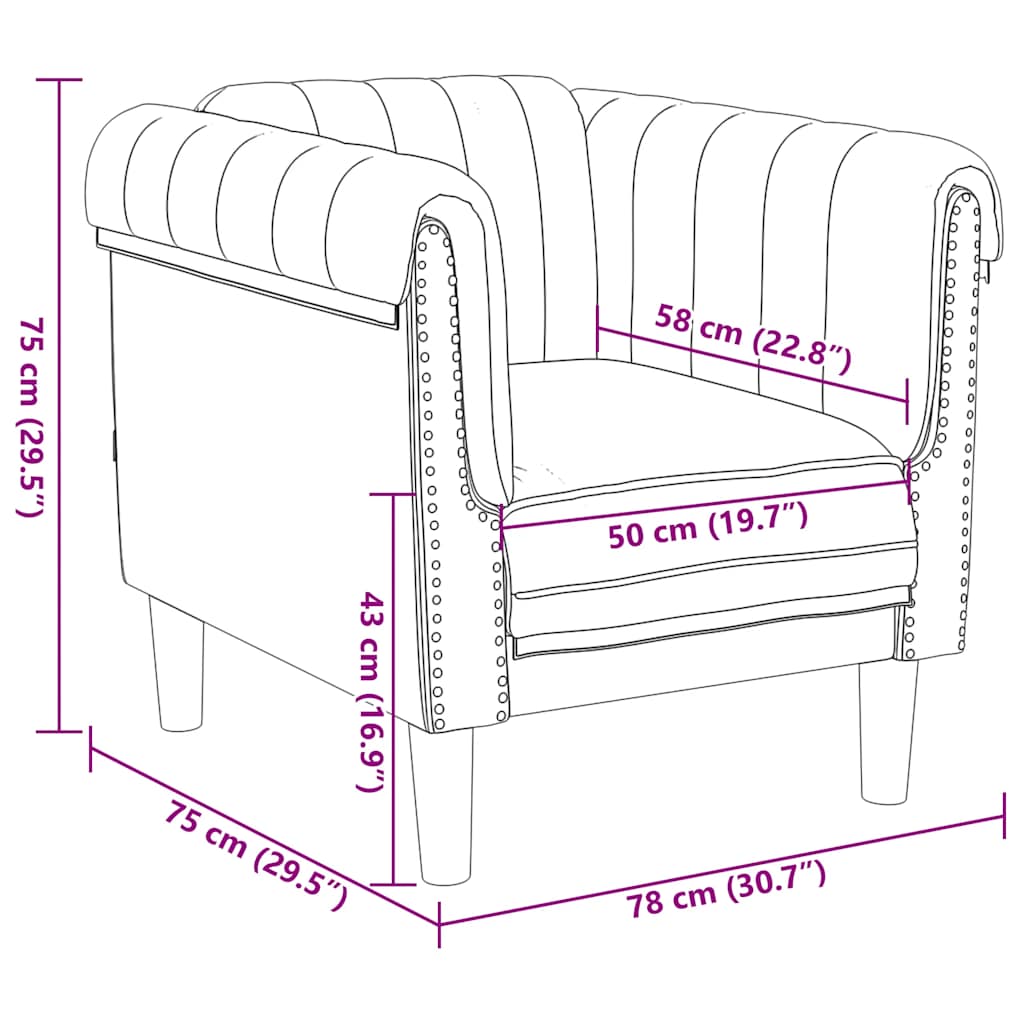 Fauteuil kunstsuède bruin