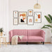 2-zitsbank fluweel roze