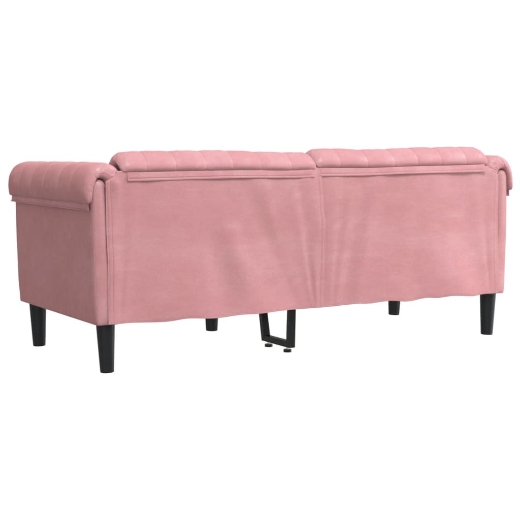 2-zitsbank fluweel roze