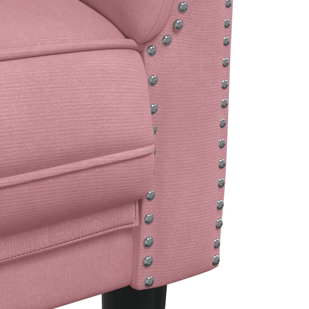 2-zitsbank fluweel roze