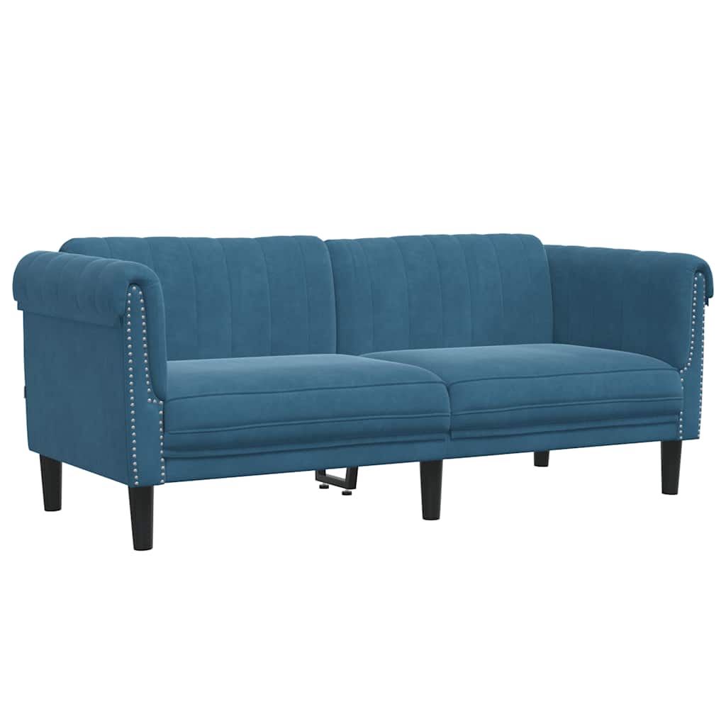 2-zitsbank fluweel blauw